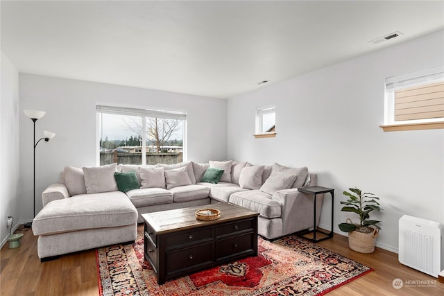 living room featuring hardwood / wood-style floors