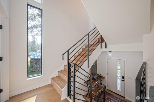 entryway featuring light hardwood / wood-style flooring