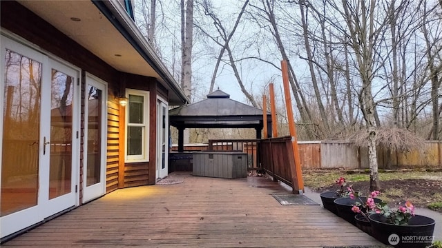 deck with a gazebo