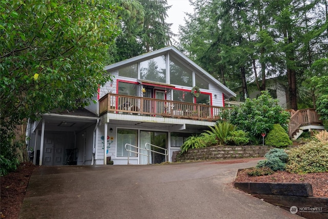 view of front of house featuring a carport