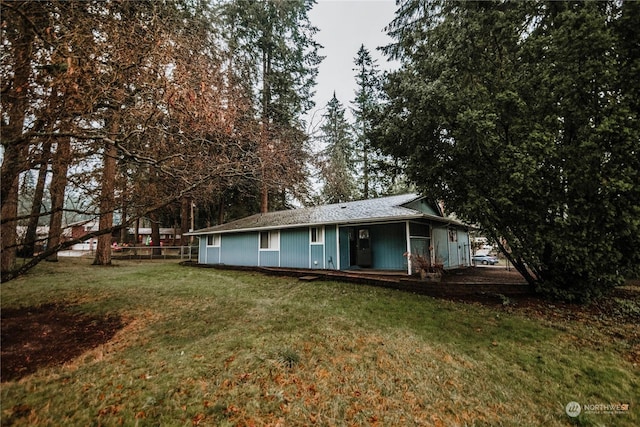 exterior space with a lawn