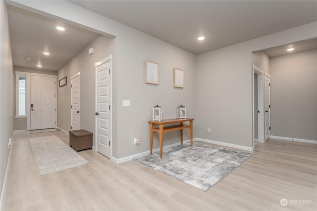 foyer featuring light wood-type flooring