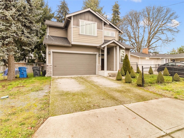 view of front of home with a garage