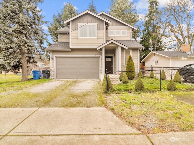 view of front facade with a garage