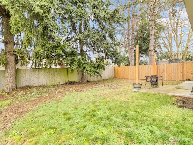 view of yard with a patio