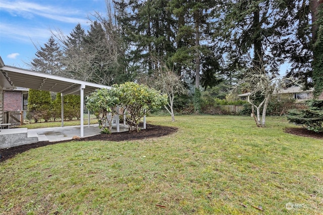 view of yard with a patio