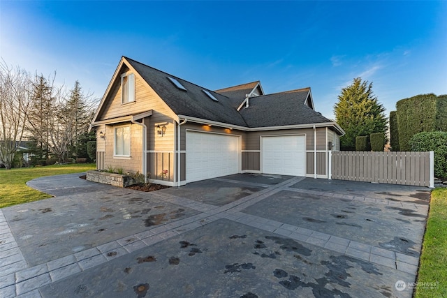 view of front of home featuring a garage