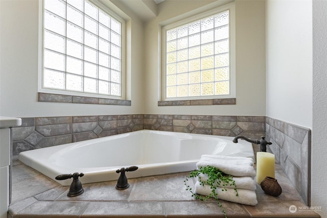 bathroom with a tub