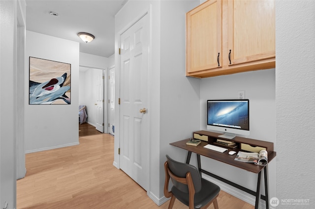 10405 Olympic Pl, Anderson Island, WA 98303 - office with baseboards and light wood-type flooring