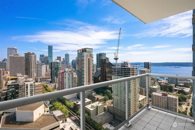 balcony with a water view