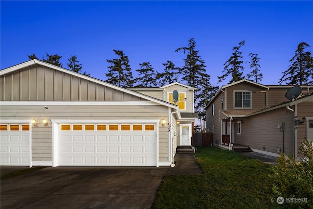 view of front of home featuring a garage