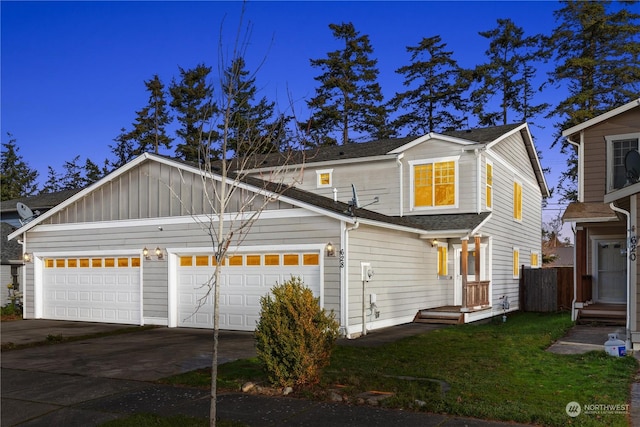 exterior space featuring a garage