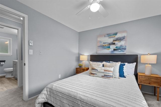 4626 143rd St E, Tacoma, WA 98446 - bedroom with carpet flooring, connected bathroom, and ceiling fan