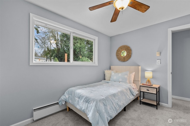 4626 143rd St E, Tacoma, WA 98446 - carpeted bedroom featuring baseboard heating and ceiling fan