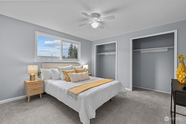 4626 143rd St E, Tacoma, WA 98446 - carpeted bedroom featuring multiple closets and ceiling fan