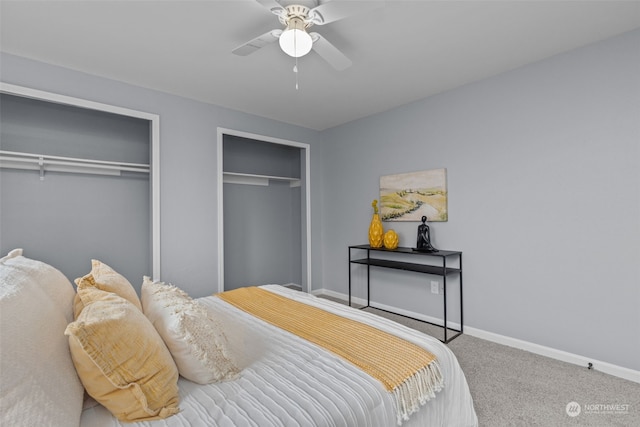 4626 143rd St E, Tacoma, WA 98446 - carpeted bedroom with ceiling fan and two closets
