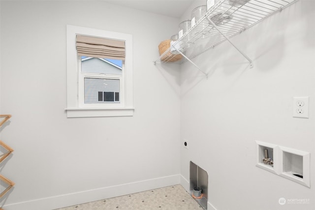 laundry room featuring hookup for a washing machine and hookup for an electric dryer