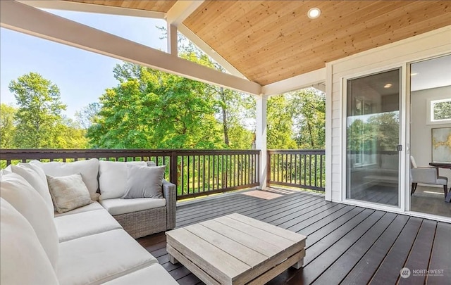 deck with outdoor lounge area