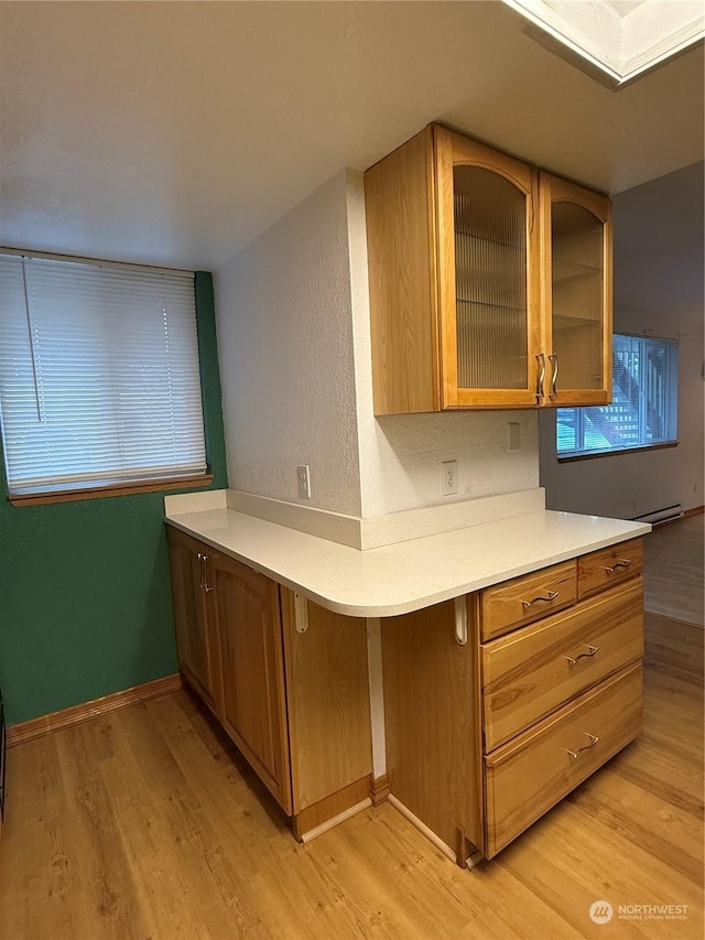 kitchen featuring light wood-type flooring