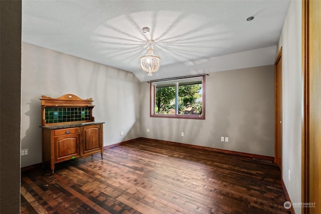 interior space with a notable chandelier