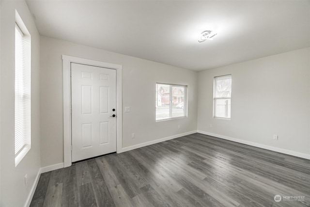 entrance foyer featuring dark hardwood / wood-style floors