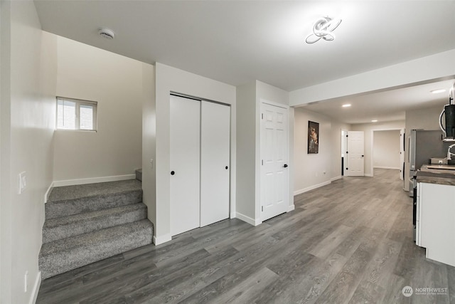 interior space featuring dark wood-type flooring