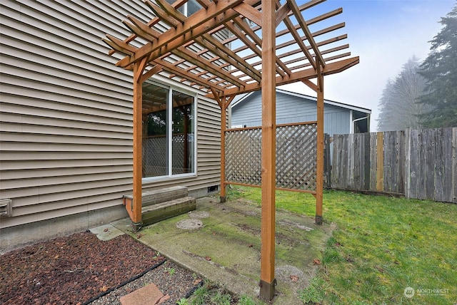 view of patio with a pergola