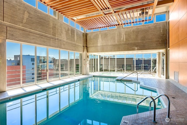 view of swimming pool featuring sink