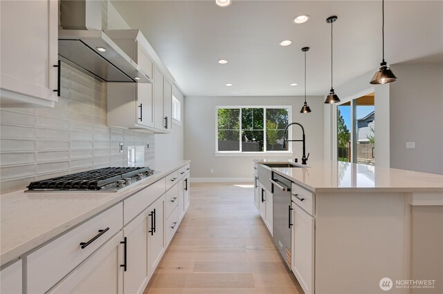 26521 NE 147th Pl Unit Sr 11, Duvall, WA 98019 - kitchen featuring appliances with stainless steel finishes, wall chimney exhaust hood, a sink, healthy amount of natural light, and recessed lighting