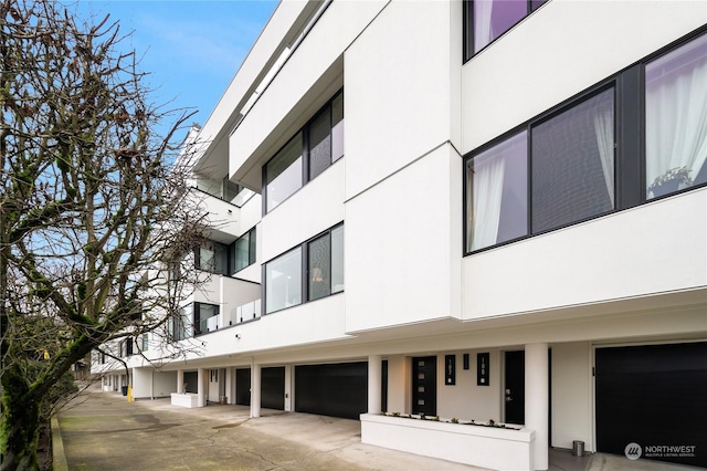 view of property with a garage