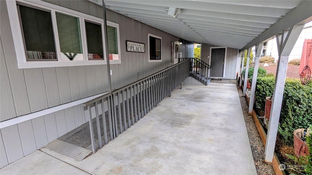 view of patio featuring a carport