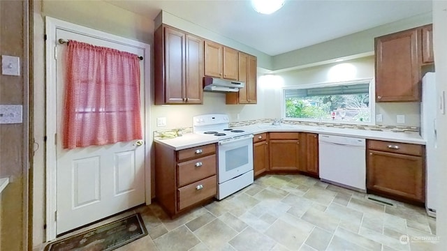 kitchen with white appliances