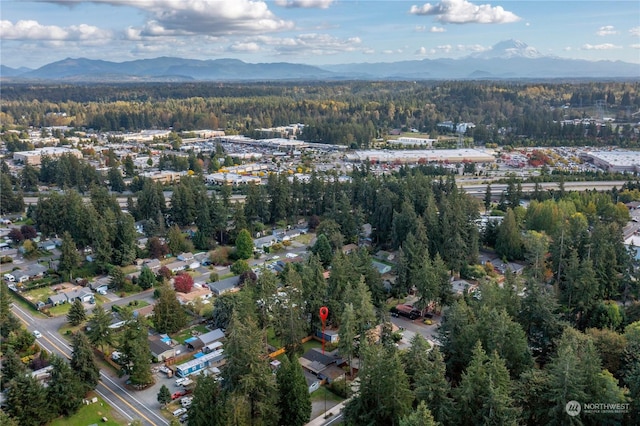 aerial view featuring a mountain view