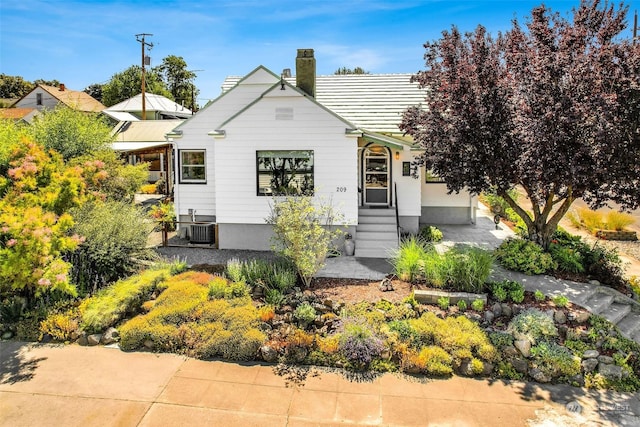 view of front of home with central AC