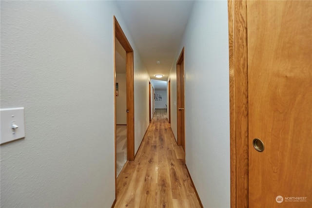 hallway featuring light wood-type flooring