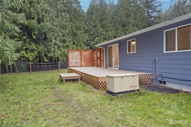 view of yard with a deck