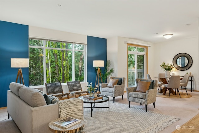 view of carpeted living room