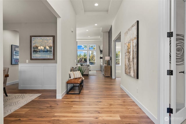 hallway featuring light hardwood / wood-style floors