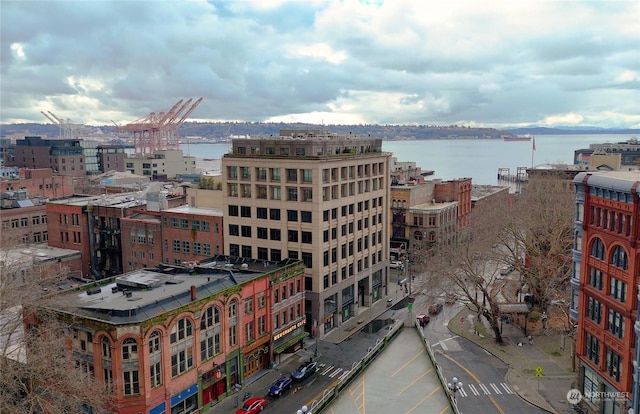 view of city featuring a water view