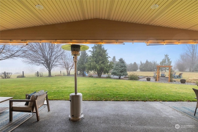 view of patio / terrace featuring a rural view