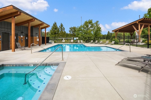 view of pool with a patio area