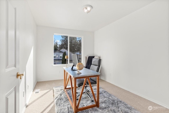 office area featuring carpet