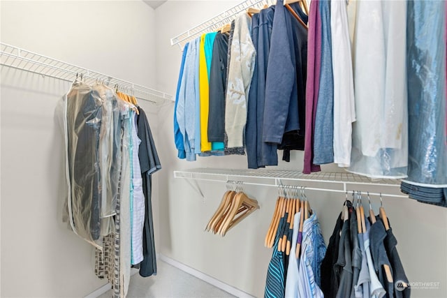 spacious closet with carpet flooring