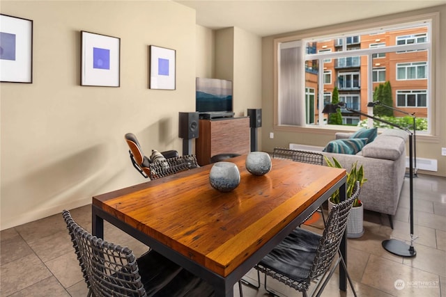 interior space with light tile patterned floors