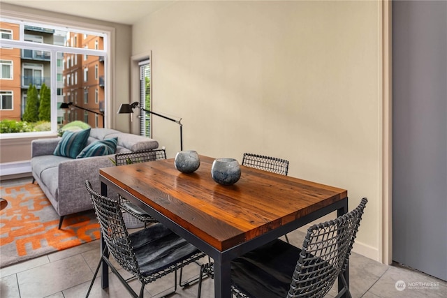 view of tiled dining area