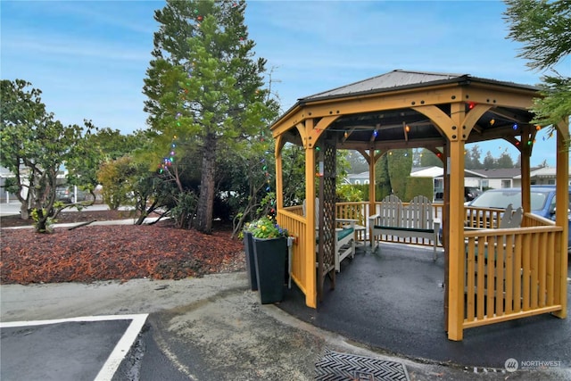 exterior space with a gazebo