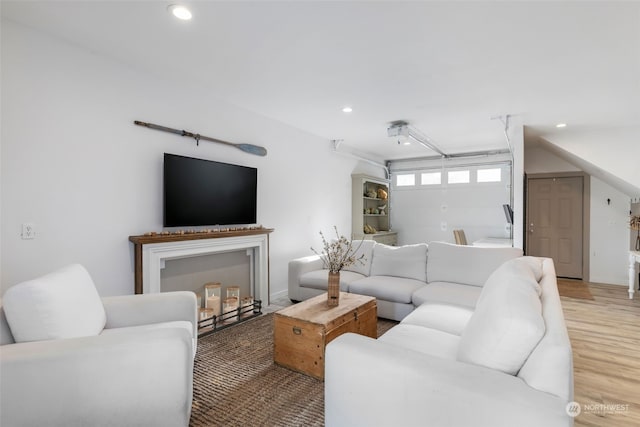 living room with wood-type flooring