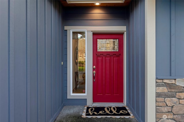 view of doorway to property