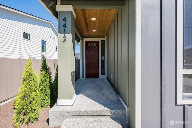 view of doorway to property