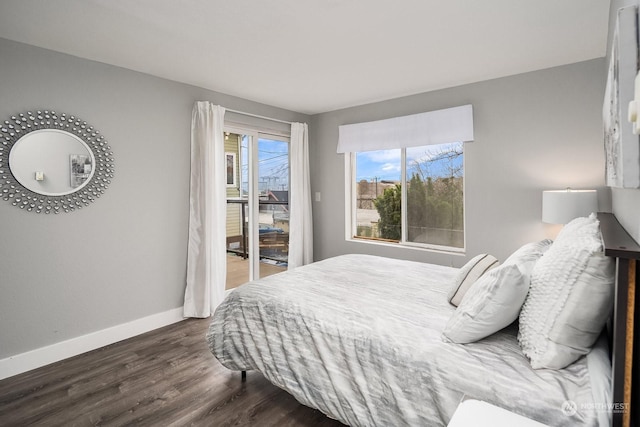 bedroom featuring dark hardwood / wood-style floors